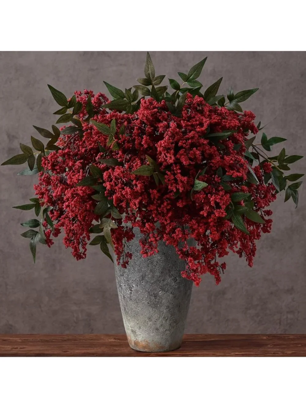 43In Faux Berry Stems - Realistic Floral Picks for Fall Decor, Wedding & Home